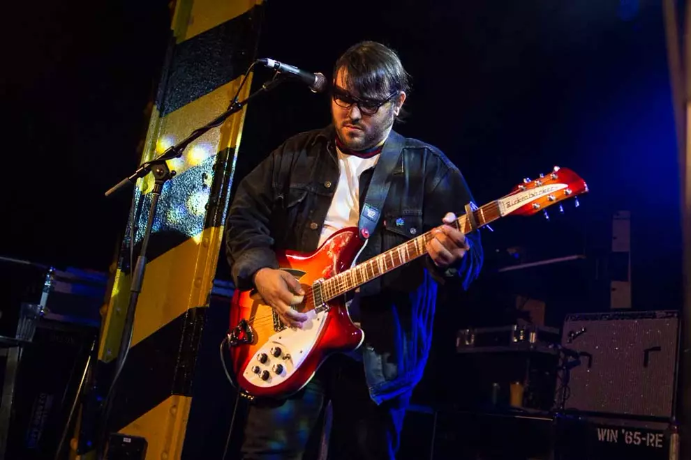 Ruben Gallego with Beach Slang in Sydney, 2016. Pic by Pete Dovgan