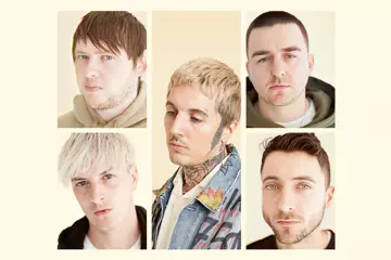 Bring Me The Horizon on the cover of The Music's January issue. Photo by Justin Borucki.