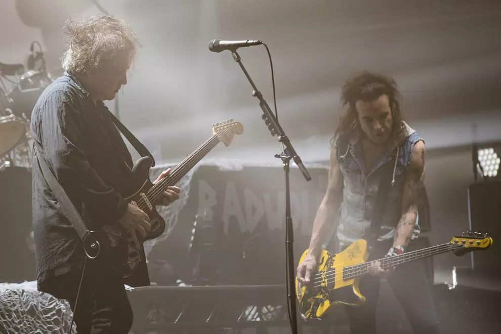 Gallup onstage with Robert Smith in 2019