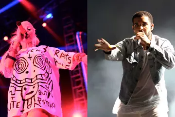 Yolandi Vi$$er & Drake at FMF Sydney this weekend. Pic by Angela Padovan.