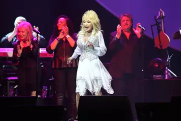 Dolly Parton on stage in Sydney