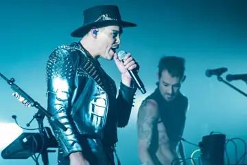 Luke Steele performing with DREAMS. Pic by Peter Dovgan.