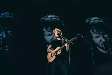 Ed Sheeran on Brisbane's Riverstage. Pic by Bec Taylor
