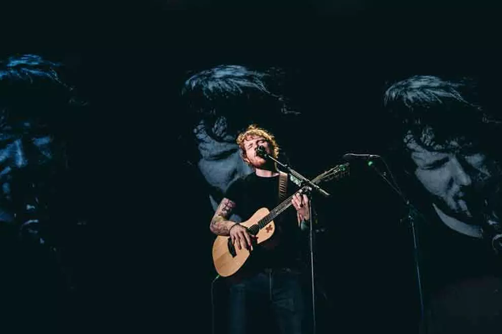 Ed Sheeran on Brisbane's Riverstage. Pic by Bec Taylor