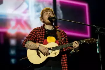 Sheeran in Melbourne on Friday night. Pic by Kane Hibberd