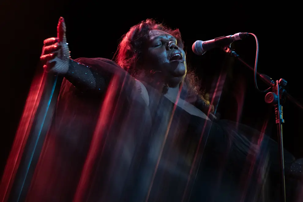 Eleanor Jawurlngali with Mick Turner 