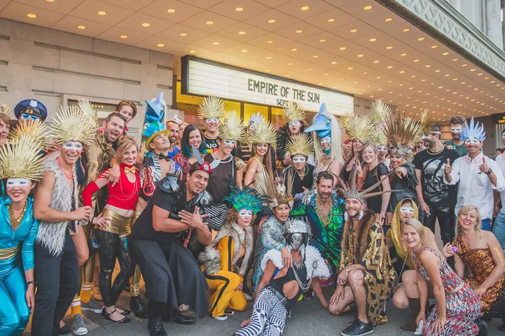 Empire Of The Sun fans outside Bill Graham Civic Auditorium. Pic via Sterling Munksgard