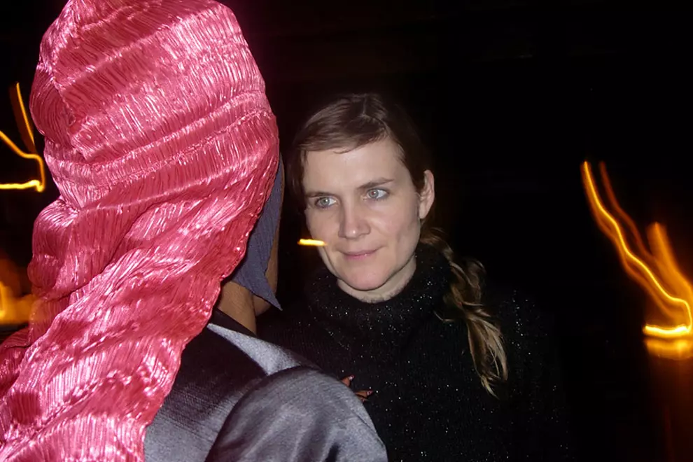 Sophie Fiennes with Grace Jones. Photo by Sarah Douglas