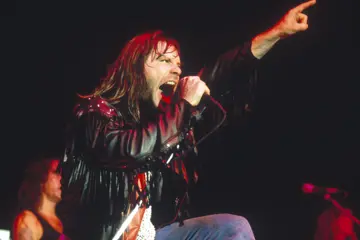 Iron Maiden performing live in 1990