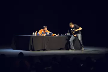Kevin Smith and Jason Mewes at Enmore Theatre in 2012.