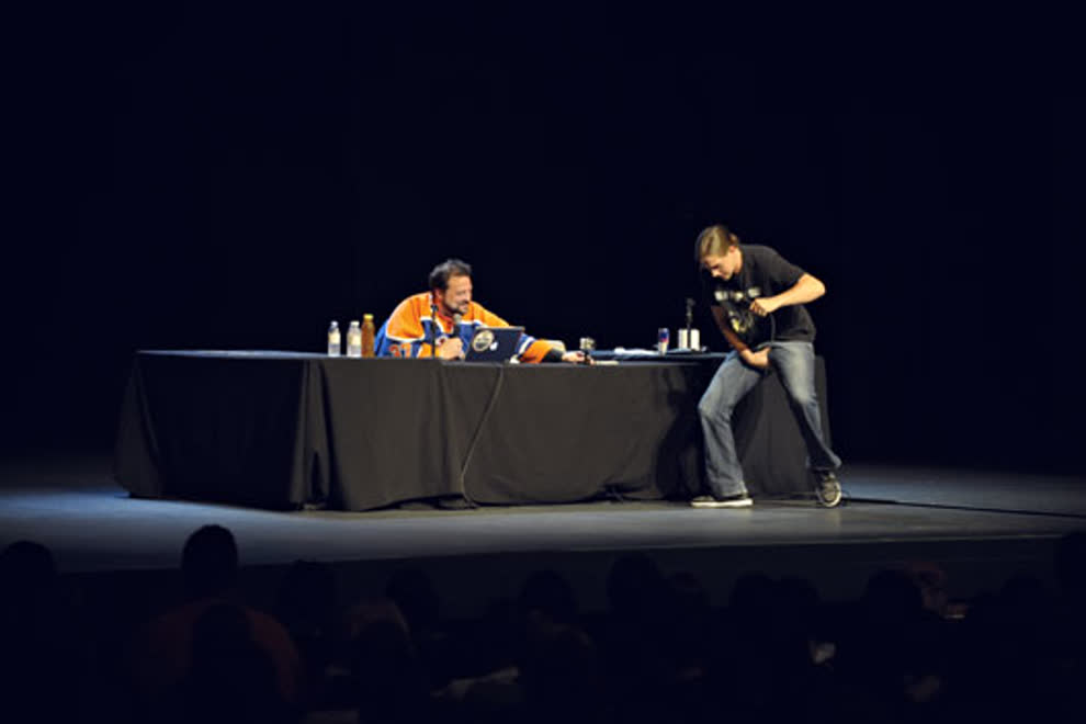 Kevin Smith and Jason Mewes at Enmore Theatre in 2012.