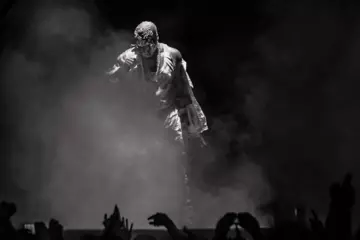 Kanye West performing in Perth last year. Pic by Ash Westwood.