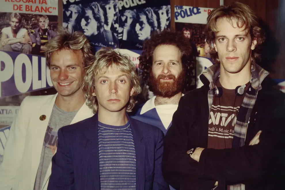 Michael Gudinski with The Police in 1981