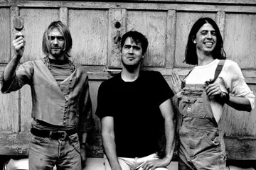 Nirvana. Kurt Cobain on left