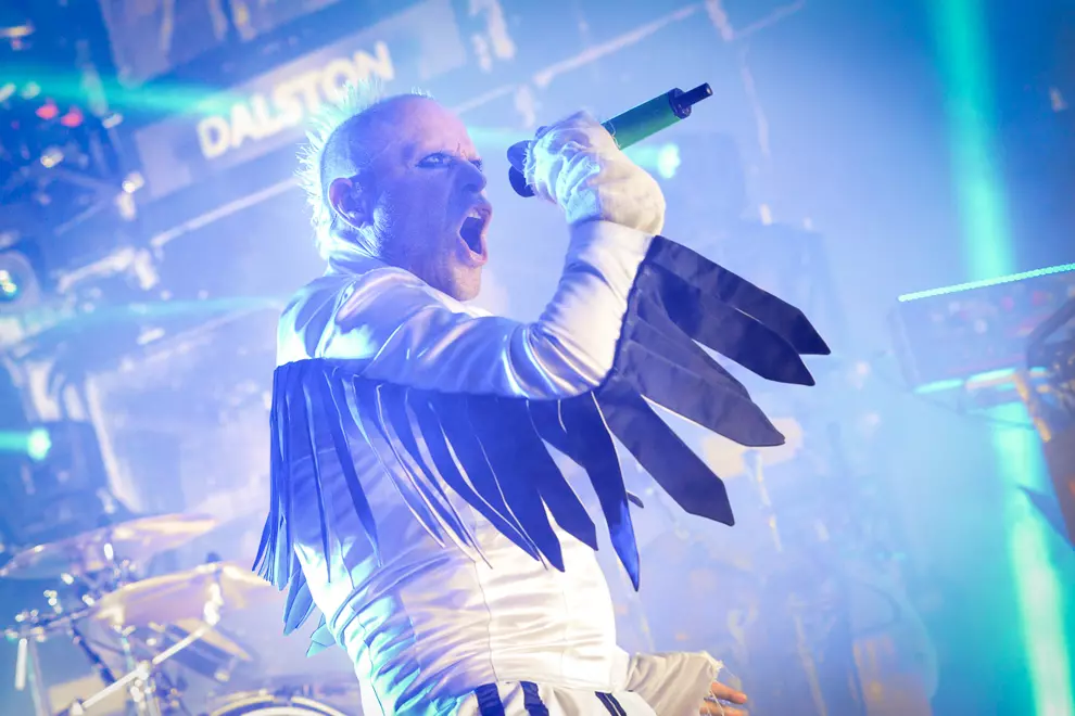 Keith Flint performing with The Prodigy in Brisbane earlier this year. Pic by Terry Soo.