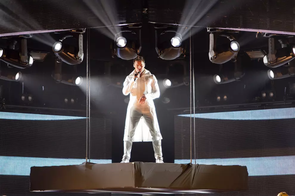 Ricky Martin performing in Perth