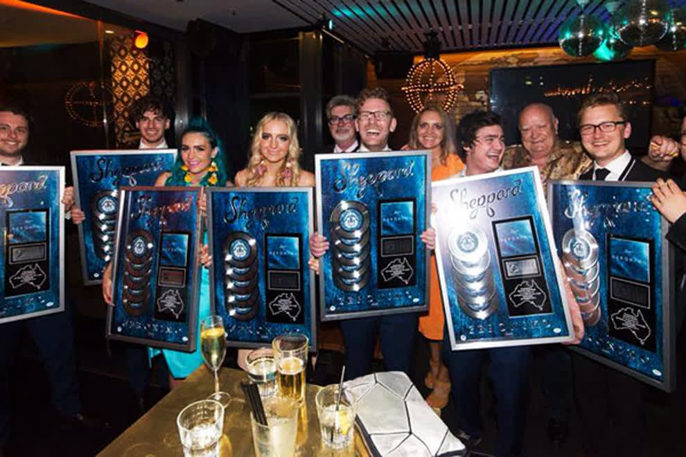 Sheppard recieve their five-times-platinum plaques