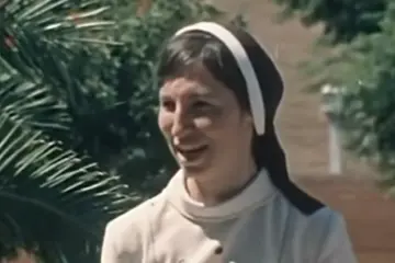 Sister Janet Mead in the 'Lord's Prayer' video