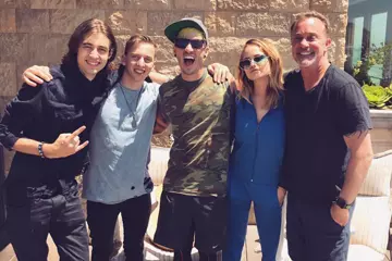 Twenty One Pilots' Josh Dun (middle) and John Feldmann (right)