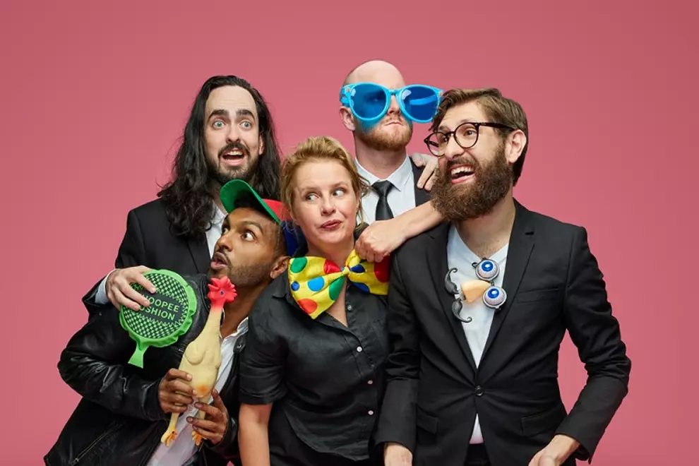 Aunty Donna, Nazeem Hussain and Anne Edmonds. Photo by Kane Hibberd