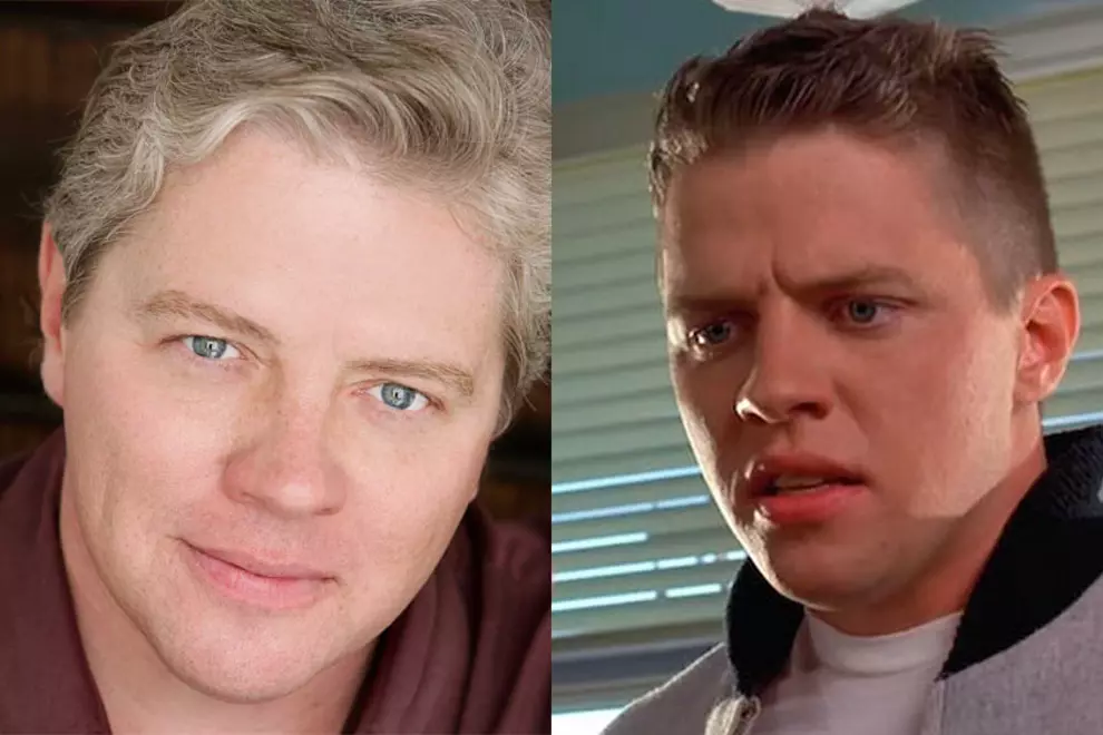 Tom Wilson (left); and as Biff Tannen in 'Back To The Future'