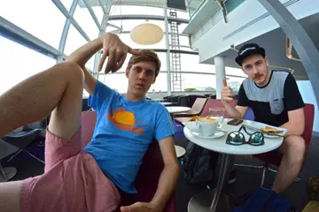 If you look carefully at the reflection in the sunnies, this photo actually contains all five members of Ball Park Music