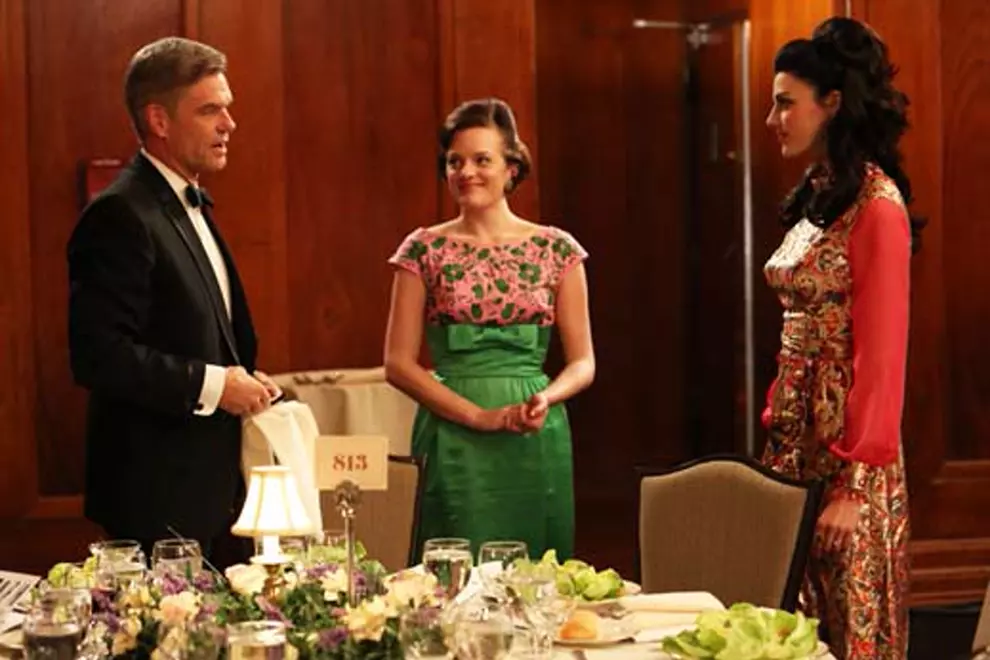 Harry Hamlin corners Peggy and Megan to whine about not being cast in the Veronica Mars movie.