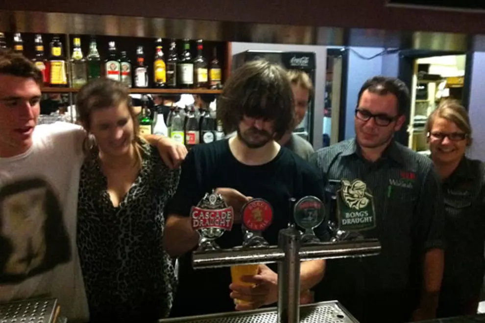 Gaz pouring beers in Tassie