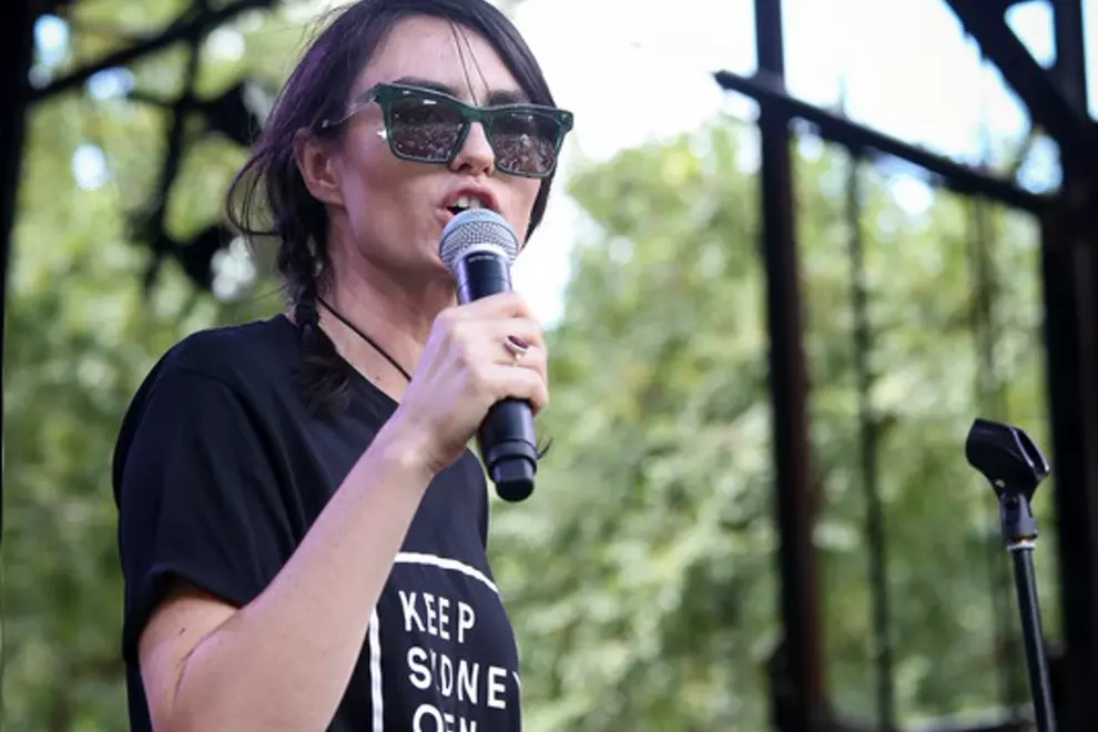 Isabella Manfredi at Keep Sydney Open rally, photo by Josh Groom