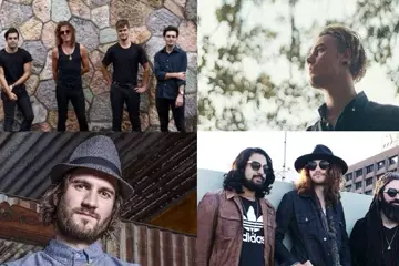 Clockwise from top left: The Cairos, Hein Cooper, The Lockhearts, Chris Cavill