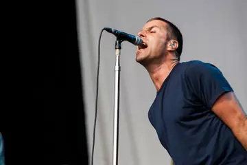 Beady Eye's Liam Gallagher at the recent Melbourne Big Day Out. Pic bt Matt Allan.