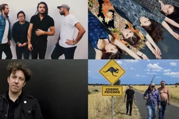 Clockwise from top left: Gang Of Youths, Stonefield, Ben Salter, Cosmic Psychos
