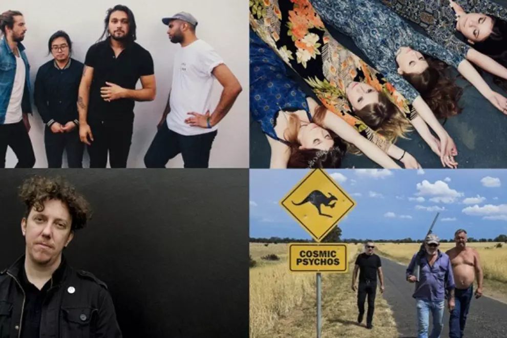 Clockwise from top left: Gang Of Youths, Stonefield, Ben Salter, Cosmic Psychos