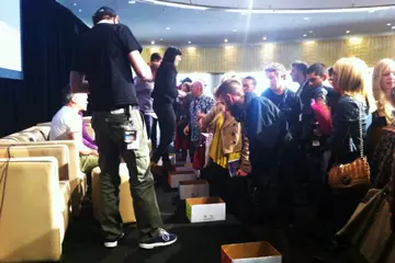 Delegates dropping demos for the agents at the end of the panel