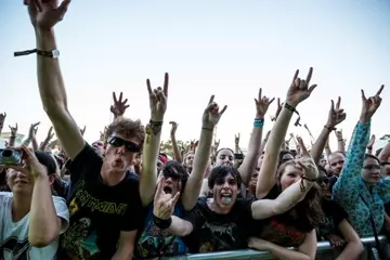 Punters at Sydney Soundwave yesterday. Pic by Rohan Anderson.