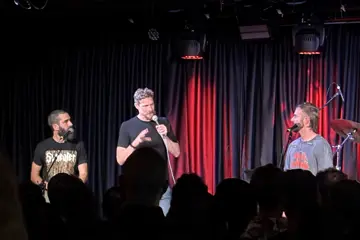Producer Forrester Savell joins Karnivool on stage for a Q&A at Crowbar, Brisbane