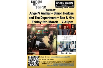Songs On Stage presents Angel V Animal W/ Simon Hodges and The Department + Ben & Hiro