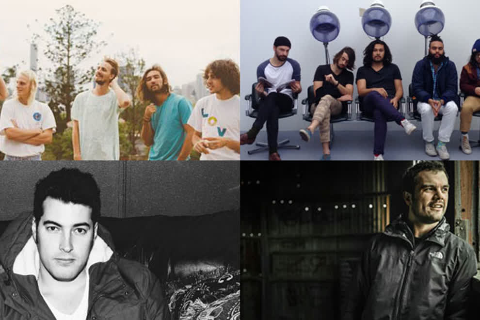 Clockwise from top left: The Belligerents, Gang Of Youths, Seth Sentry, Hayden James 
