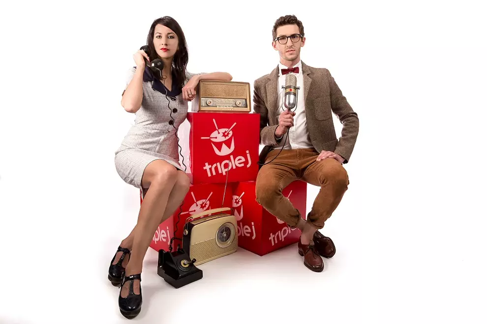 Triple j's Veronica Milsom and Lewis Hobba