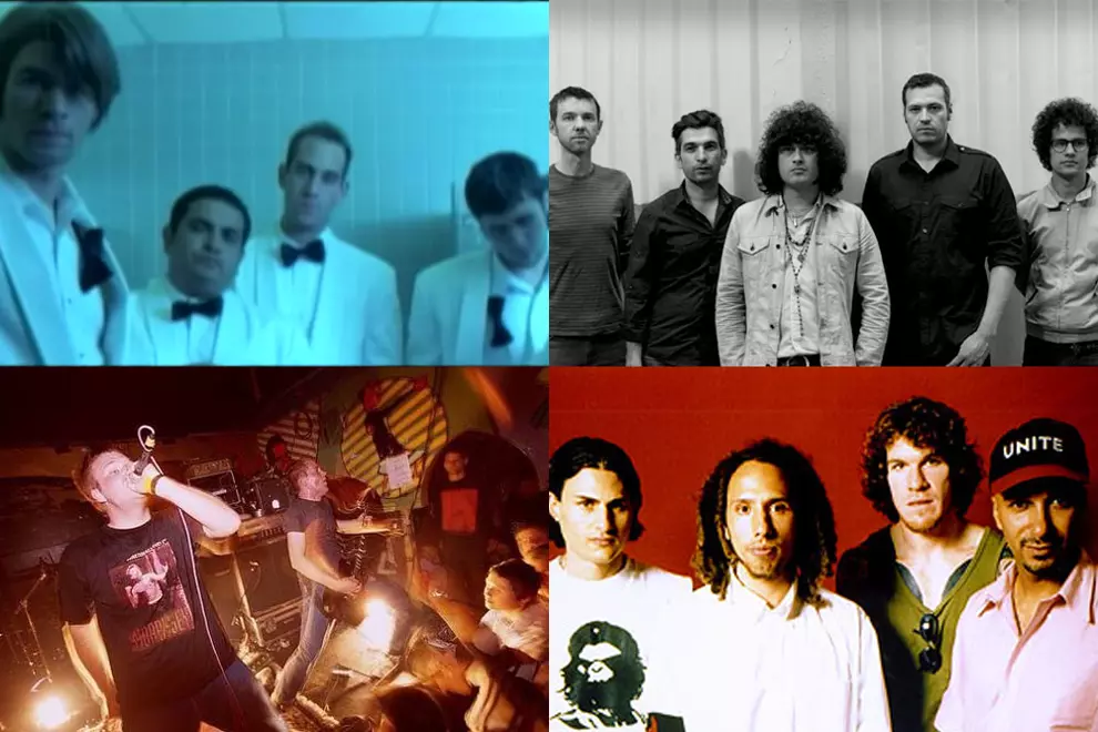 Clockwise from top left: Taking Back Sunday, At The Drive-In, Rage Against The Machine, Botch