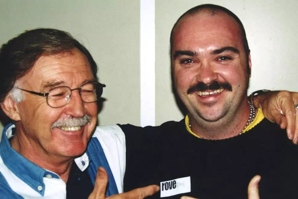 Chris O'Brien (right) with George Negus (left)