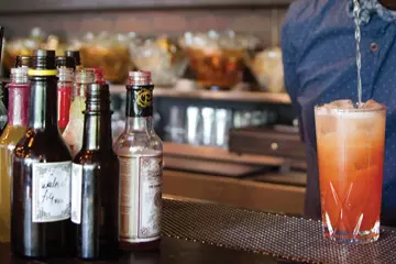 Drinks poured at a bar