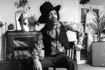 Jimi Hendrix at 23 Brook St, Pic by Barry Wentzell via Handell House