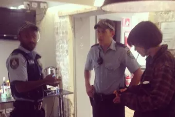 Eddie gets searched. Pic via Facebook