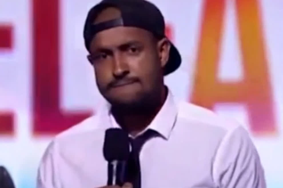 Matt Okine on stage at the ARIAs