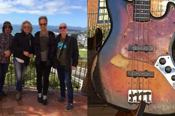 Mi-Sex and their missing bass (pics via Facebook)