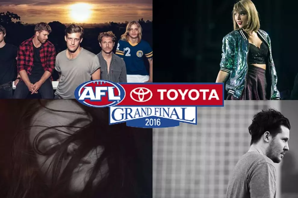 C'wise from top left: The Rubens, Taylor Swift, Jarryd James, Kiiara