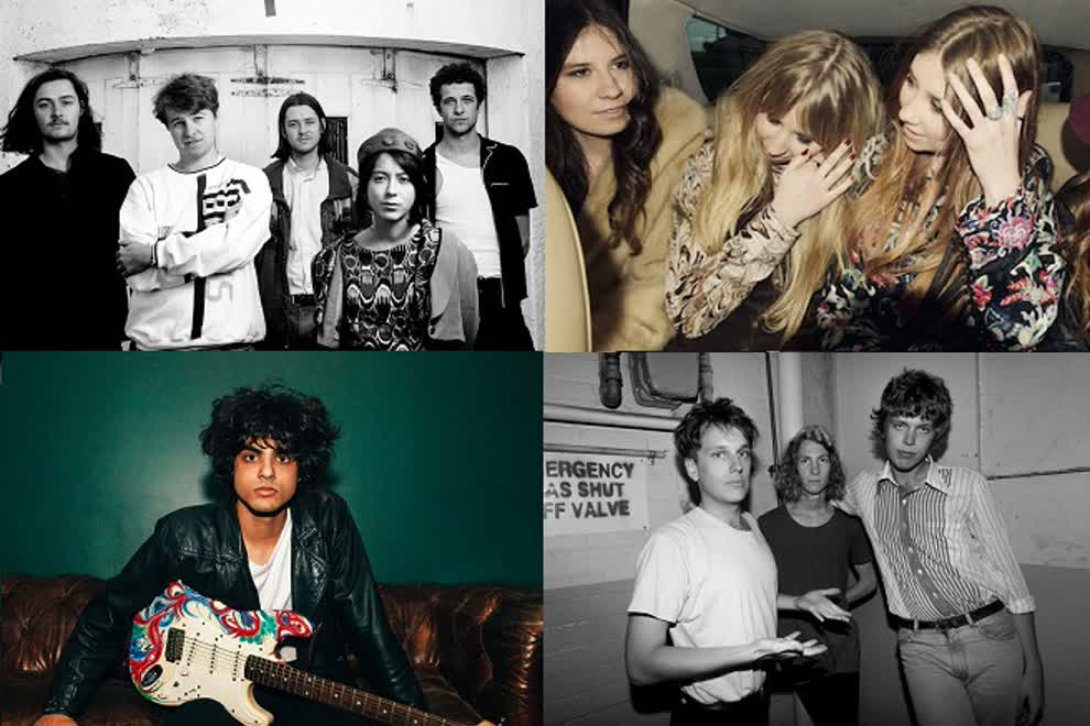 Clockwise from top left: Big White, Stonefield, Methyl Ethel, Harts