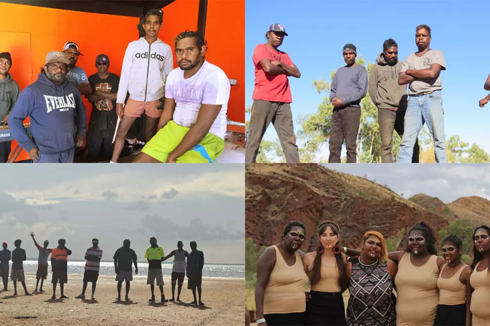 C'wise from top left: Iwantja Sunset Reggae; Lander River Band; Sandhill Women; Salt Lake Band