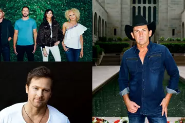 C'wise from top left: Little Big Town, Lee Kernaghan, Kip Moore